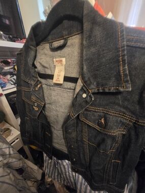 Mossimo Supply Co. Light Blue Denim Jacket with Red Logo Tag
